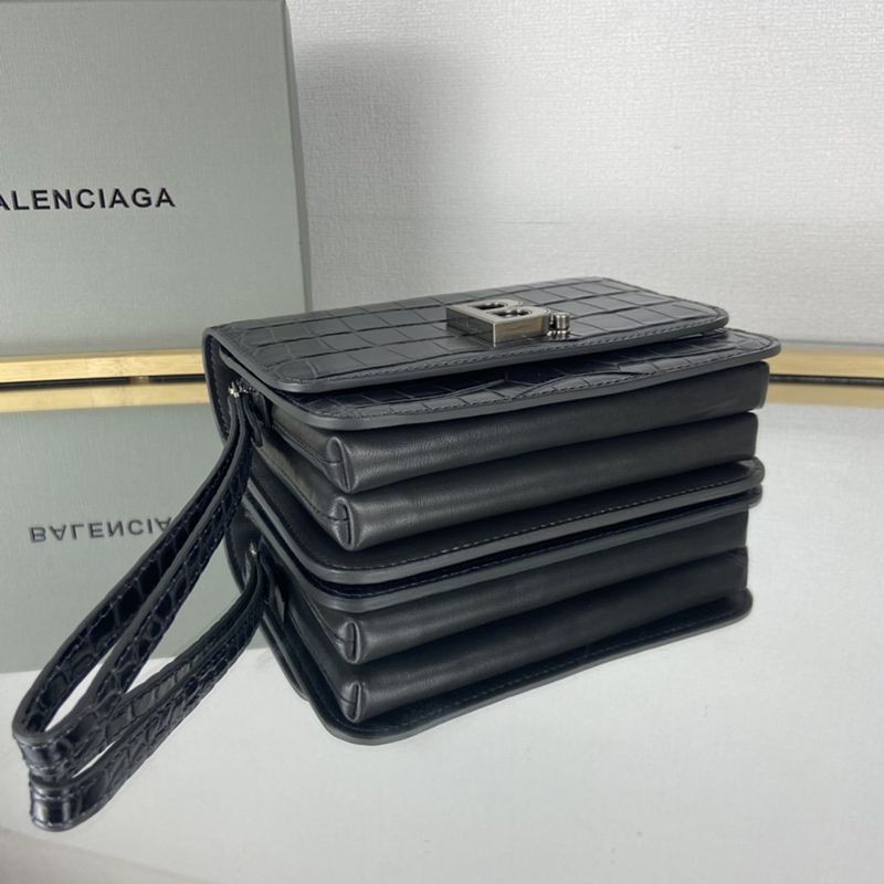 欲しい♡超限定♪【バレンシアガ】ミニクロスボディバッグ スーパーコピー★ブラッククロコダイルプリントレザー bar05716高い品質