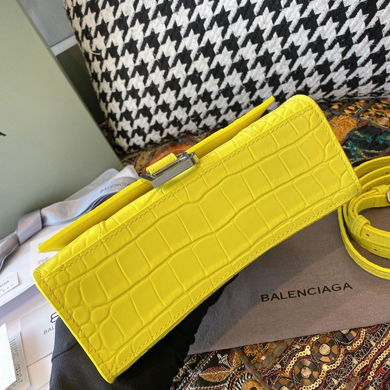 希少色バレンシアガ 偽物 クロコダイル型押し*HOURGLASS ハンドルバッグ bar75339N級品