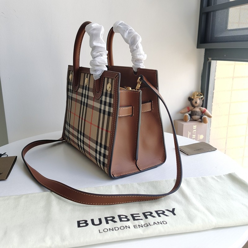 希少色バーバリー トートバッグ コピー ヴィンテージチェック タイトル バッグ Bab15035激安送料無料