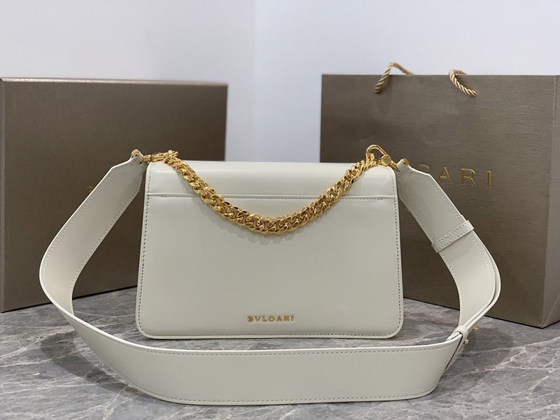 送料込【ブルガリ】新色! SERPENTI FOREVER 白 ナッパ ハンドバッグ Buy87368激安送料無料