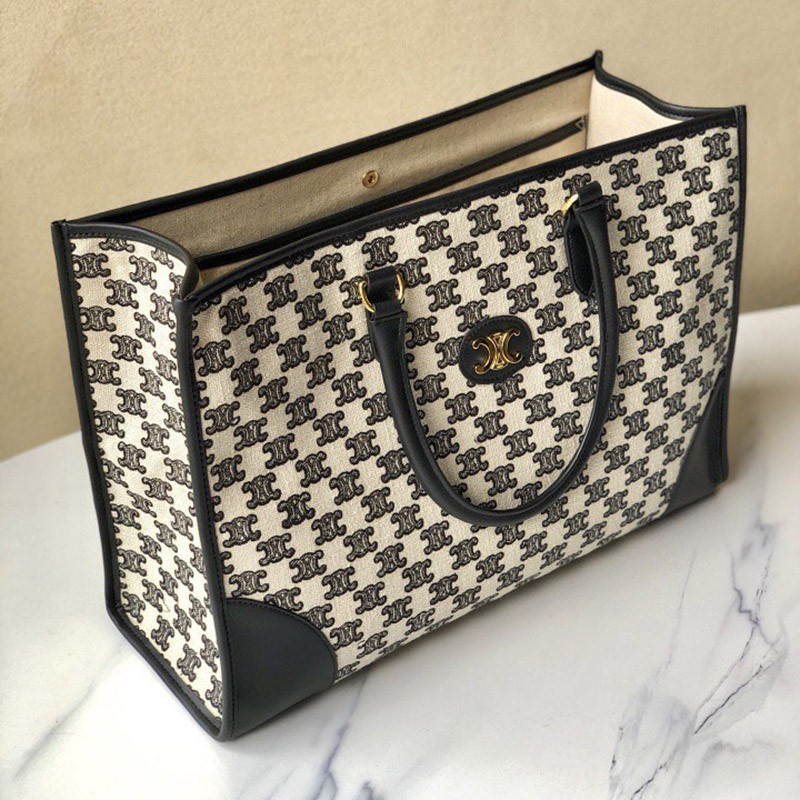 稀少 【セリーヌ トートバッグ 偽物】トリオンフの刺繍テキスタイル ハンドバッグ 194342CS83激安送料無料
