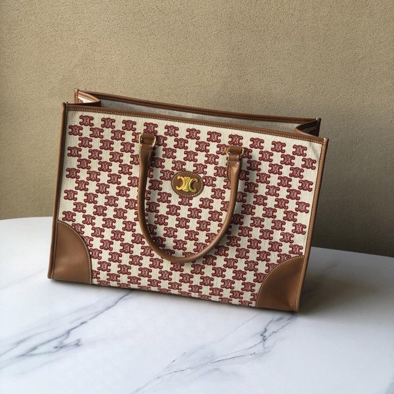 【即発】【セリーヌ トートバッグ コピー】トリオンフの刺繍テキスタイル ハンドバッグ 194342CS838NO激安送料無料