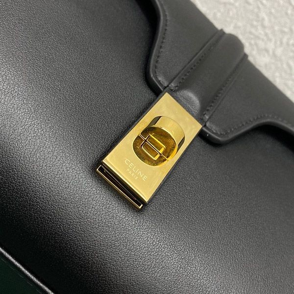 完売必至セリーヌ 偽物 ティーン ソフト16 スムースカーフスキン ブラック 196853CR438NO人気