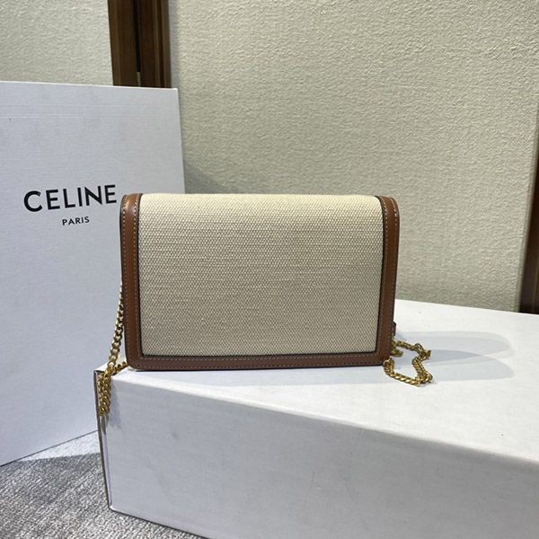 超希少！セリーヌ ティーン キュイル トリオンフバッグ 偽物 タン / ホワイト Cec01400高い品質