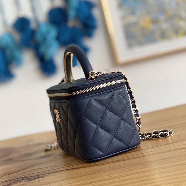 《大人気》シャネルヴァニティ ネイビー シャンパンゴールド shs55355通販