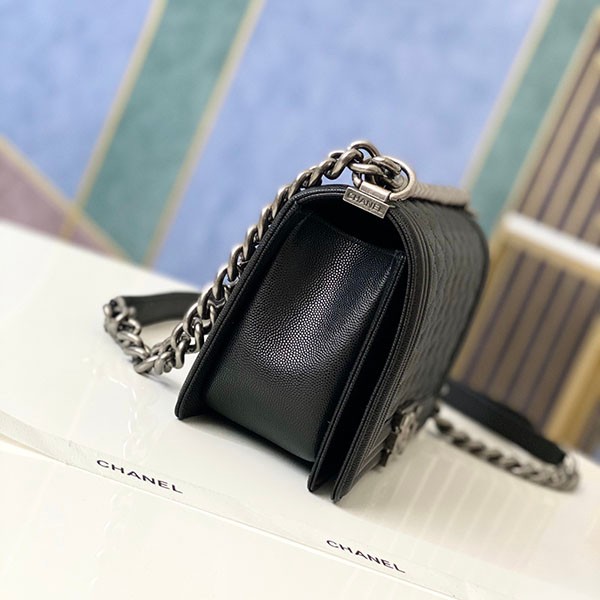 シャネル ボーイシャネル25cm コピー ブラック/シルバー金具 shw99193通販
