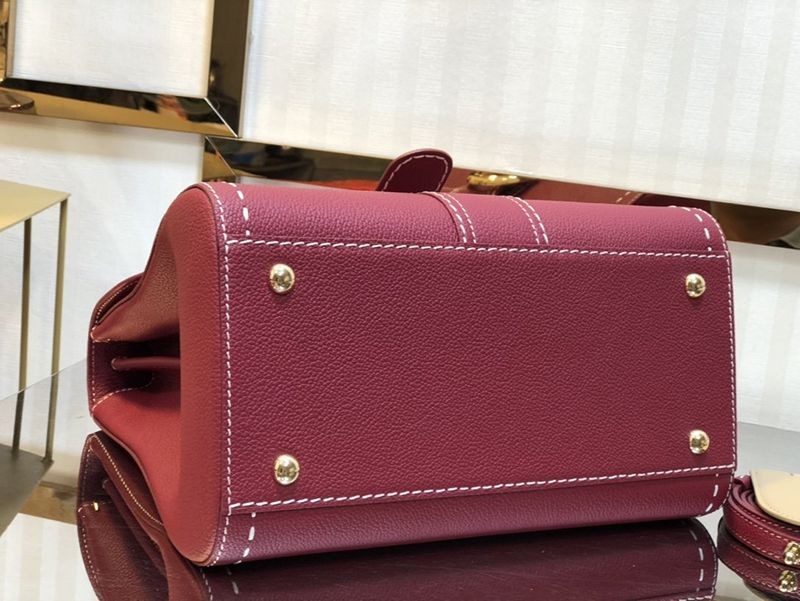 希少色【デルボー スーパーコピー】ブリヨン Ivoryステッチ ミディアムハンドバッグ Dei26018高い品質