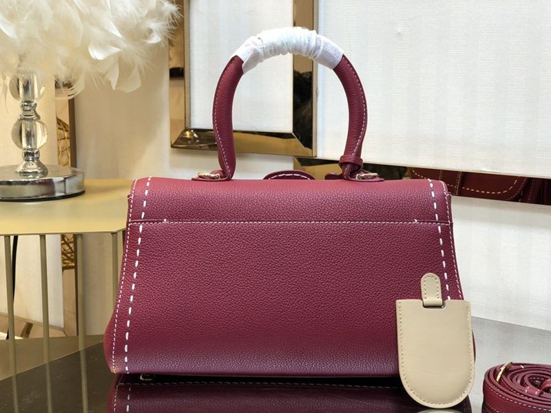 累積売上総額第１位！デルボー ブリヨン Ivoryステッチ ミディアムハンドバッグ コピー Deq07021通販