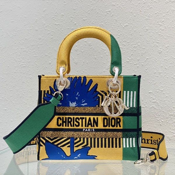 希少色【ディオール】MEDIUM LADY D-LITE BAG フラワーポップ コピー 刺繍 def95705通販