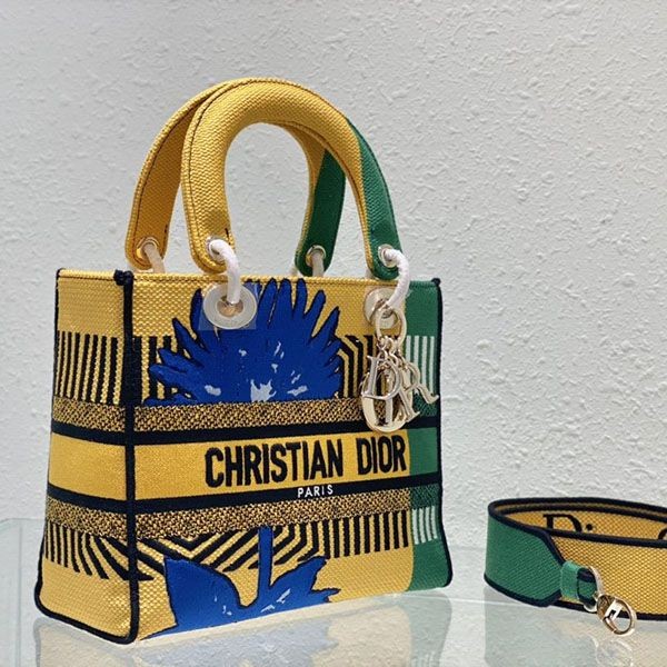 希少色【ディオール】MEDIUM LADY D-LITE BAG フラワーポップ コピー 刺繍 def95705激安送料無料