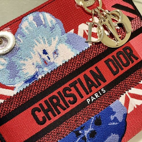 目を惹くカラー【ディオール】MEDIUM LADY D-LITE BAG フラワーポップ刺繍 dev94980高い品質