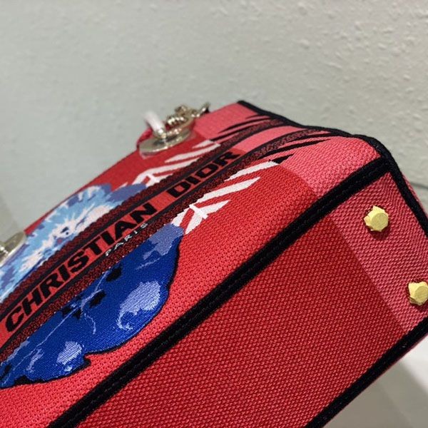 目を惹くカラー【ディオール】MEDIUM LADY D-LITE BAG フラワーポップ刺繍 dev94980最高級