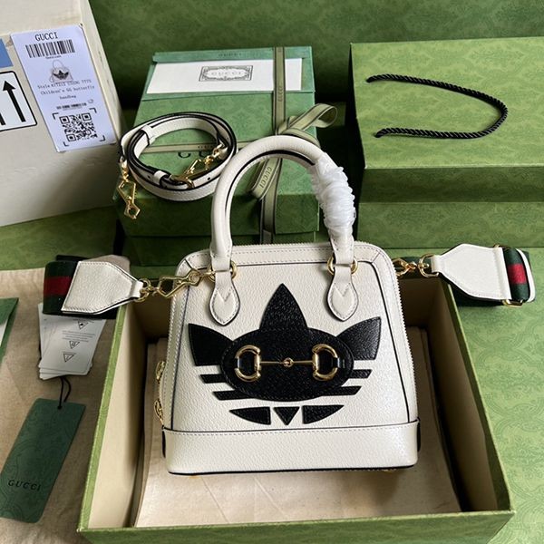 人気急上昇話題コラボ アディダス×グッチ 偽物 ホースビット1955 ミニバッグ 677212U3ZDG8727