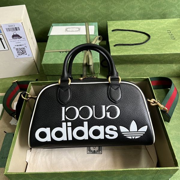 完売必至アディダス×最高な材質グッチ コピー ミニトラベルバッグ ショルダーバッグ gub44760通販