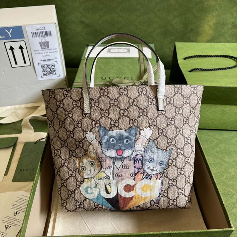 大人気！グッチ ヒグチユウコ コピー チルドレンズ キャット GGスプリーム トートバッグ 2色 guk22134通販