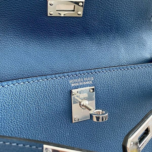 ★日本!!人気！エルメス 偽物 ケリーダンス 22cm ブルー 内縫 2色金具 erm15079100%安全に到着