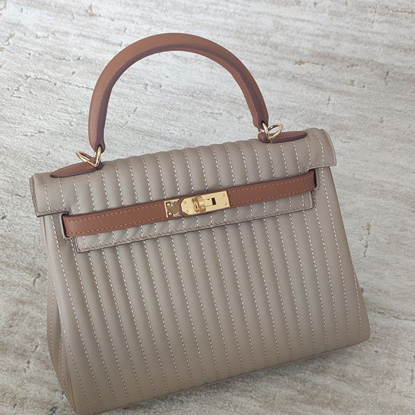 世界中で大人気♪エルメス ケリー Kelly25 コピー トリコカラー 外縫いセリエ ナタ erm15175