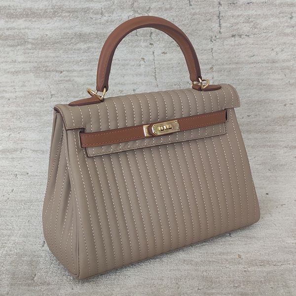 世界中で大人気♪エルメス ケリー Kelly25 コピー トリコカラー 外縫いセリエ ナタ erm15175激安送料無料