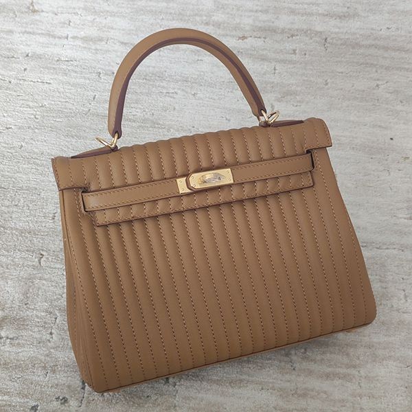 春もの新作エルメス ケリー 偽物 Kelly25 トリコカラー 外縫いセリエ ナタ ern97340