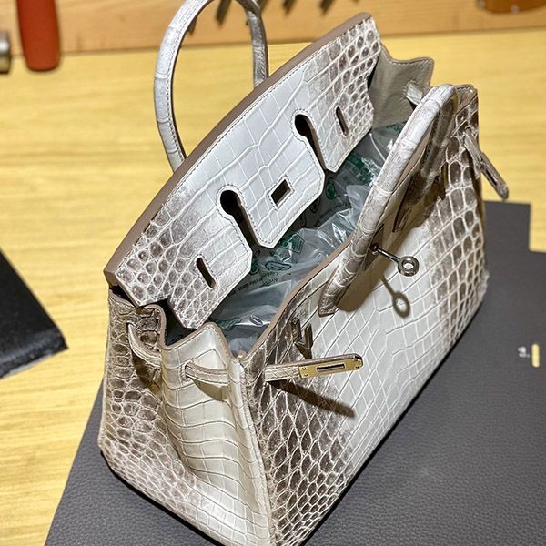 希少色 エルメス バーキン30 クロコダイル ヒマラヤ コピー シルバー金具 erp08775最高級
