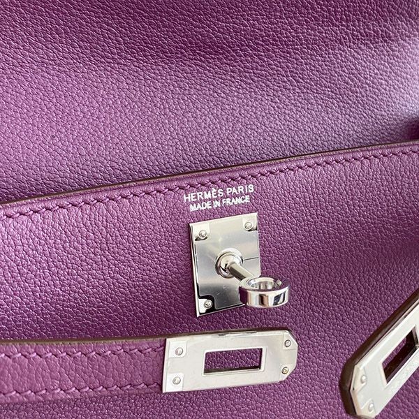 大人気！エルメス ケリーダンス コピー 22cm パープル 内縫 2色金具 eru83538品質保証