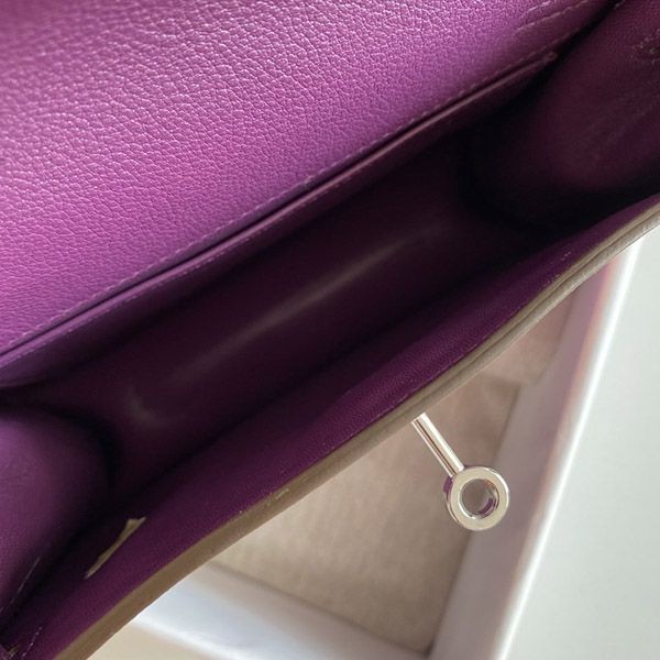 大人気！エルメス ケリーダンス コピー 22cm パープル 内縫 2色金具 eru83538100%安全に到着