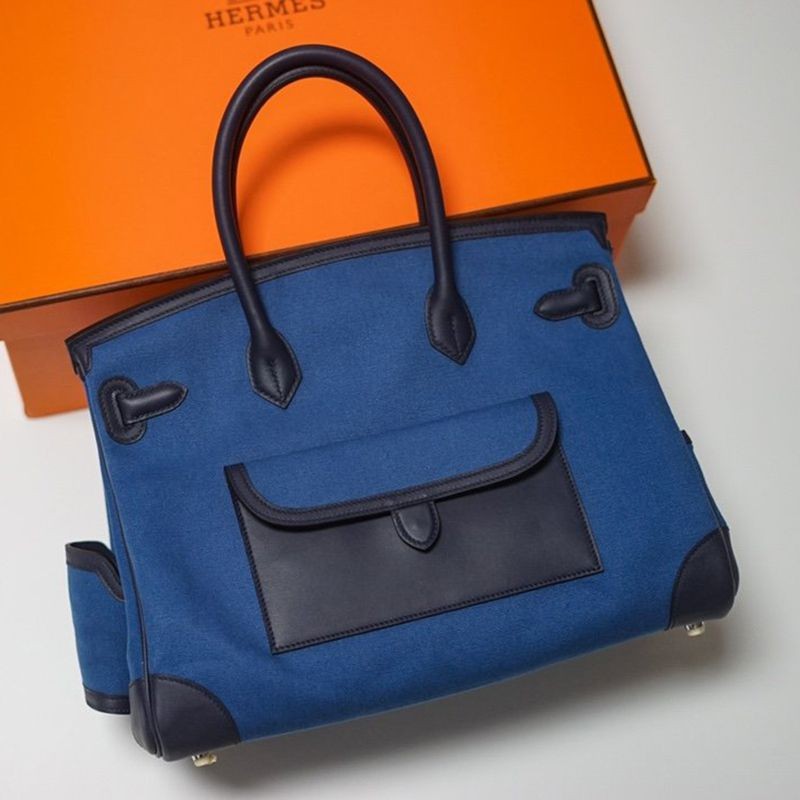 可愛いエルメス バーキン カーゴ 偽物 35cm トワルアッシュ×スイフト ery58763通販