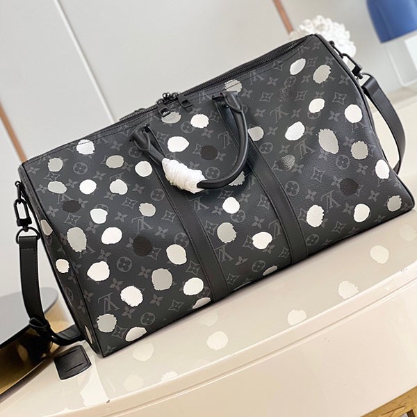 ルイヴィトン × 草間彌生 偽物 LV × YK キーポルバンドリエール 45 M46400最高級