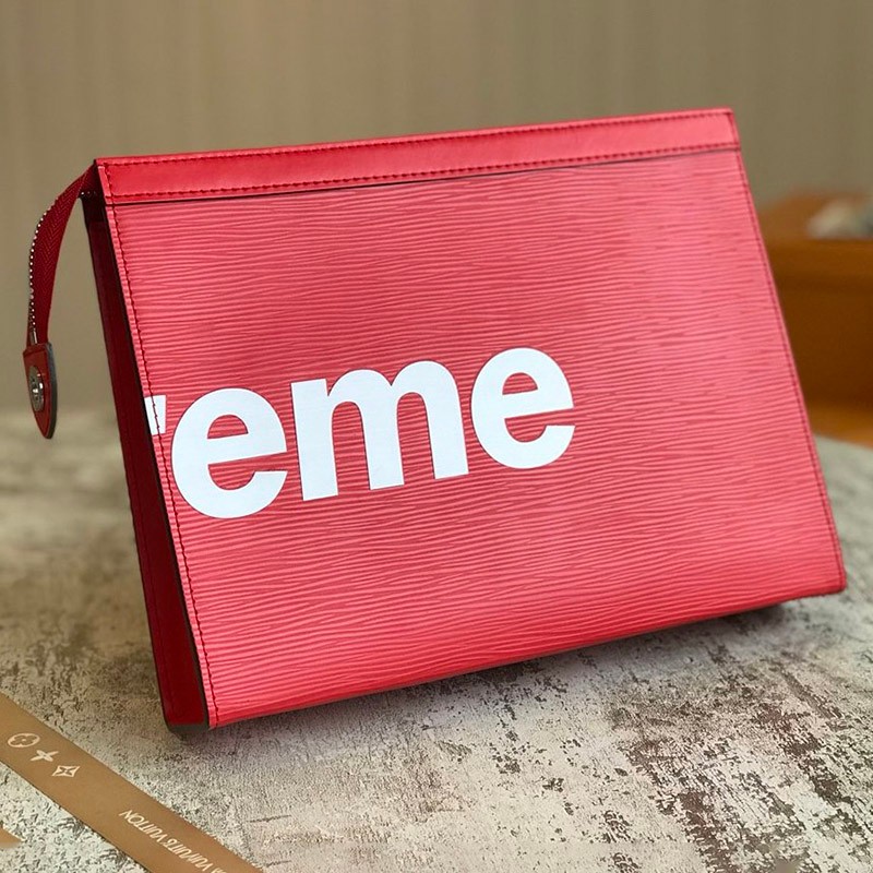 関税なし ルイヴィトン × シュプリーム  コピー Pochette Jour GM クラッチバッグ 赤 M66888通販