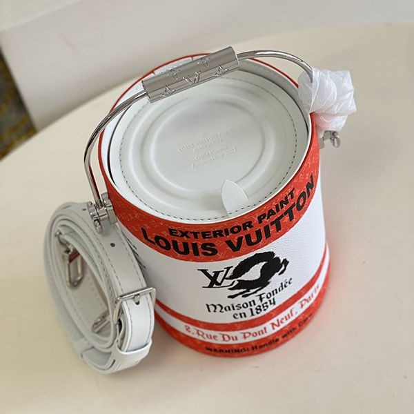 送料込ルイヴィトン ペイントカン ペンキ缶風ハンドバッグ 偽物 2色 M81591代引きを販売