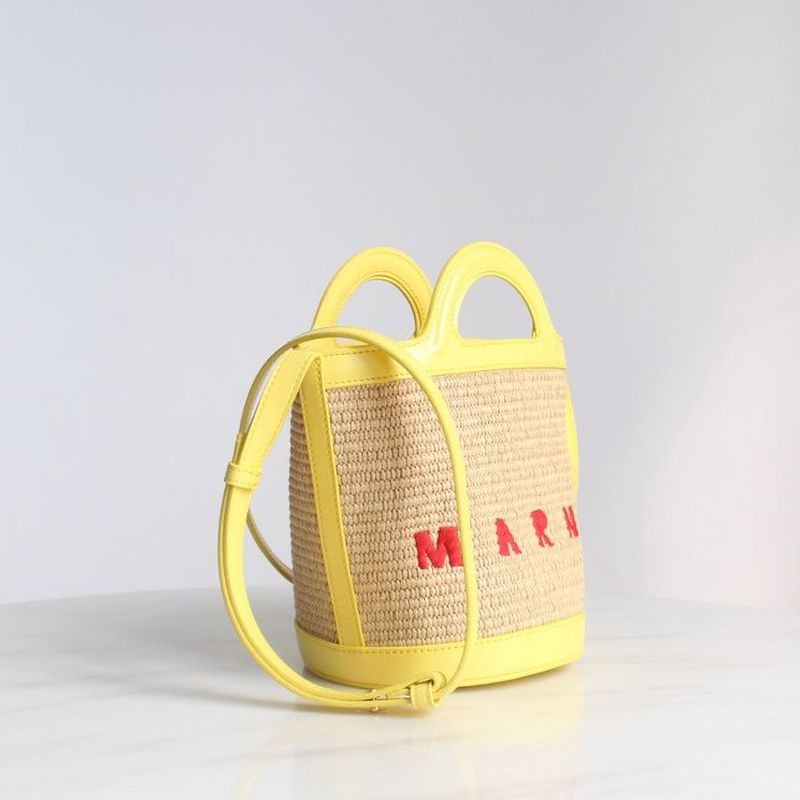 一目惚れ♪早い者勝ち♡ マルニ かごバッグ 偽物 TROPICALIA バケットバッグ mac39298激安送料無料