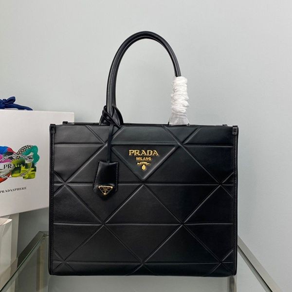 【大特価】プラダ トートバッグ コピー ラージ レザー ハンドバッグ 1BA377