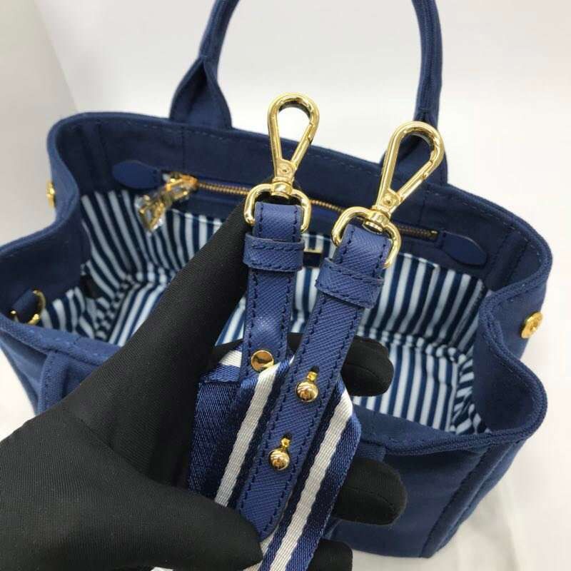 [プラダ] カナパ x レザー トートバッグ 偽物 / ショッピングバッグ puw75591品質保証