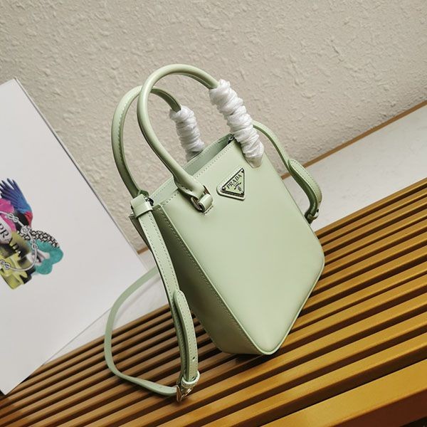 21-22AW【プラダ】スモール ブラッシュドレザー トートバッグ 偽物 puh72610通販