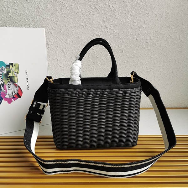プラダ ウィッカーキャンバス かごバッグ 偽物 puw14407高い品質