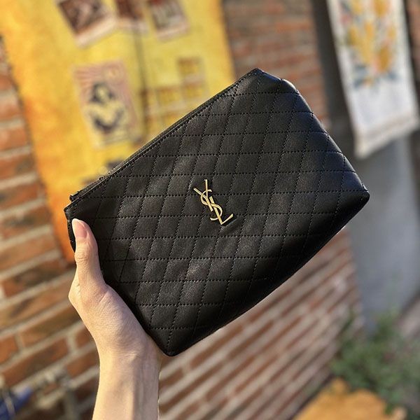 サンローラン* YSL 偽物 ステッチ チャーム付 コスメポーチ Sah88354高い品質