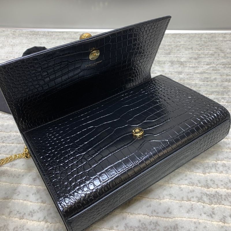 送料込サンローラン ケイト コピー クロコダイルエンボス シャイニーレザーバッグ Sax72523高い品質
