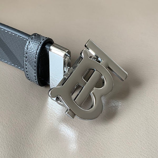 バーバリー 偽物 リバーシブル チャコールチェック＆レザー TBベルト Bab87259通販