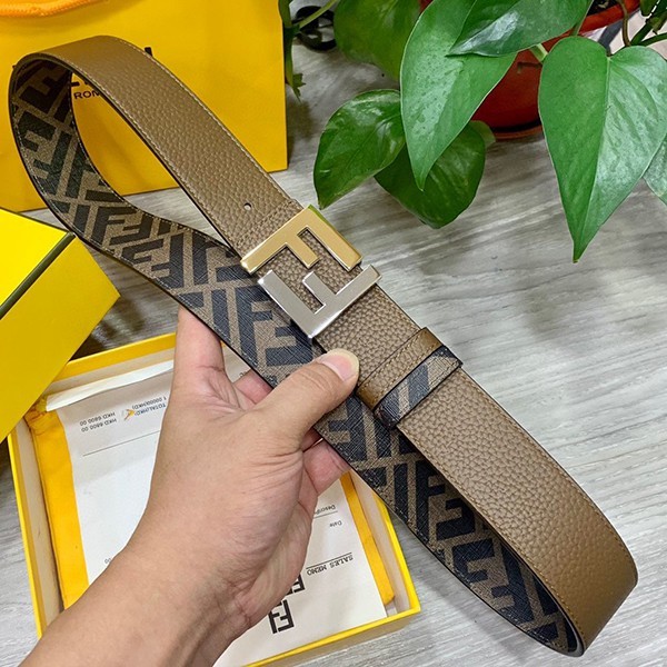 【人気商品】フェンディ グレーレザー ベルト偽物 リバーシブル fee82856