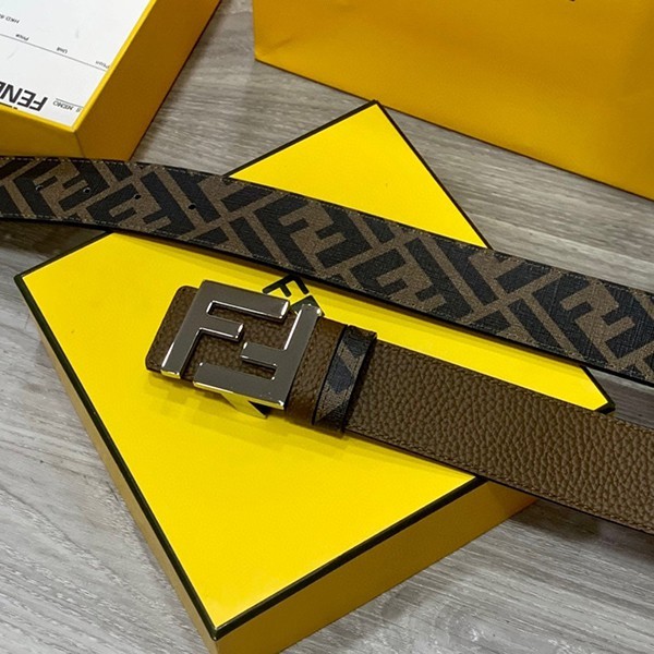 【人気商品】フェンディ グレーレザー ベルト偽物 リバーシブル fee82856