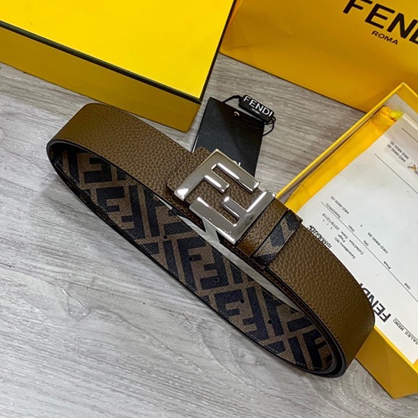 【人気商品】フェンディ グレーレザー ベルト偽物 リバーシブル fee82856