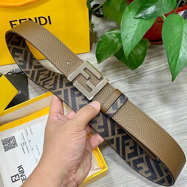 【人気商品】フェンディ グレーレザー ベルト偽物 リバーシブル fee82856