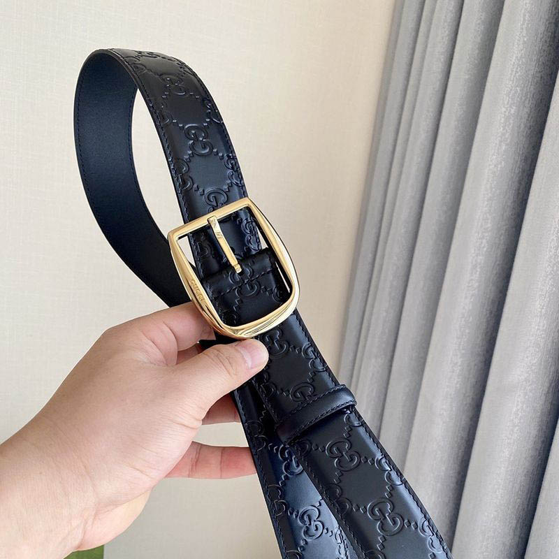 可愛い グッチ ベルト 偽物 449716 ダラーカーフ ブラック 黒 40mm gue60387通販