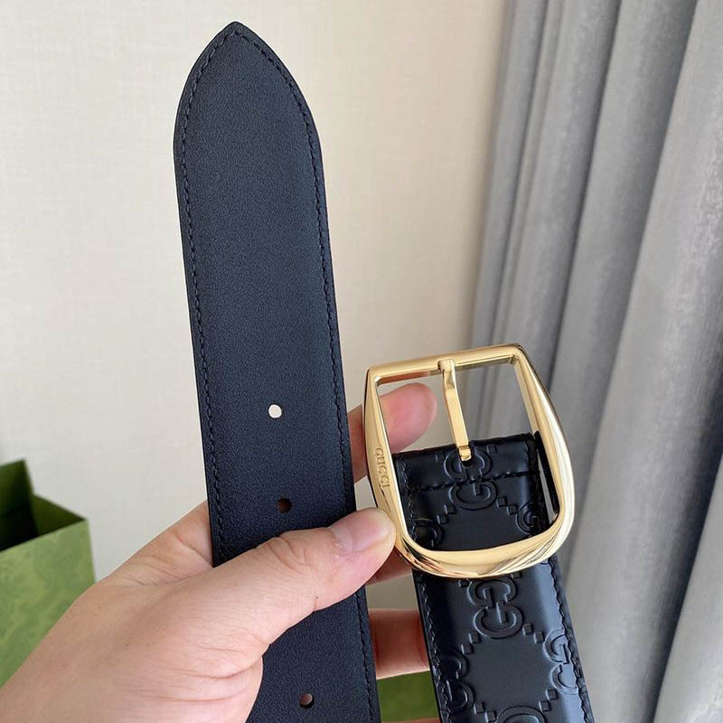可愛い グッチ ベルト 偽物 449716 ダラーカーフ ブラック 黒 40mm gue60387激安送料無料