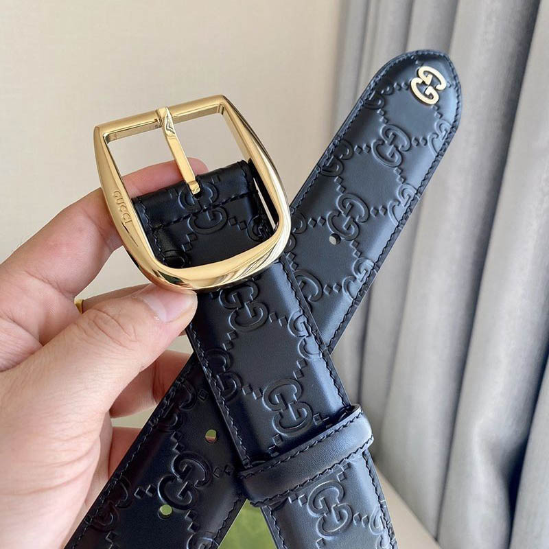 可愛い グッチ ベルト 偽物 449716 ダラーカーフ ブラック 黒 40mm gue60387N級品