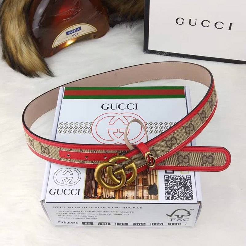 一目惚れ♪ グッチ  キャンバスGG柄ベルト 偽物ダークブラウン レディース 35mm gup63005人気