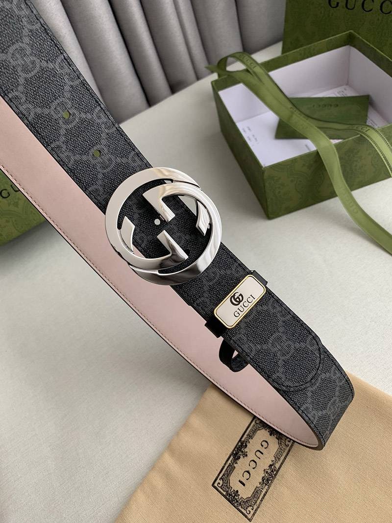 超希少！グッチ ベルト 偽物★GG シュプリーム GGバックルベルト 3.8cm幅 gur98488人気