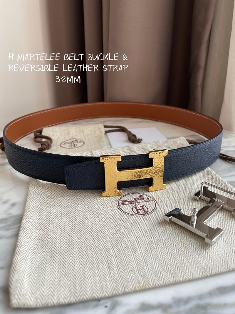 21AW新作エルメス ベルト 偽物☆ベルトバックル H オ カレ リバーシブルベルト 32mm erv93785激安送料無料