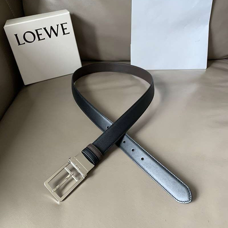 【ロエベ】カーフレザー アナグラムバックルリバーシブルベルト 送料込 loo43892通販
