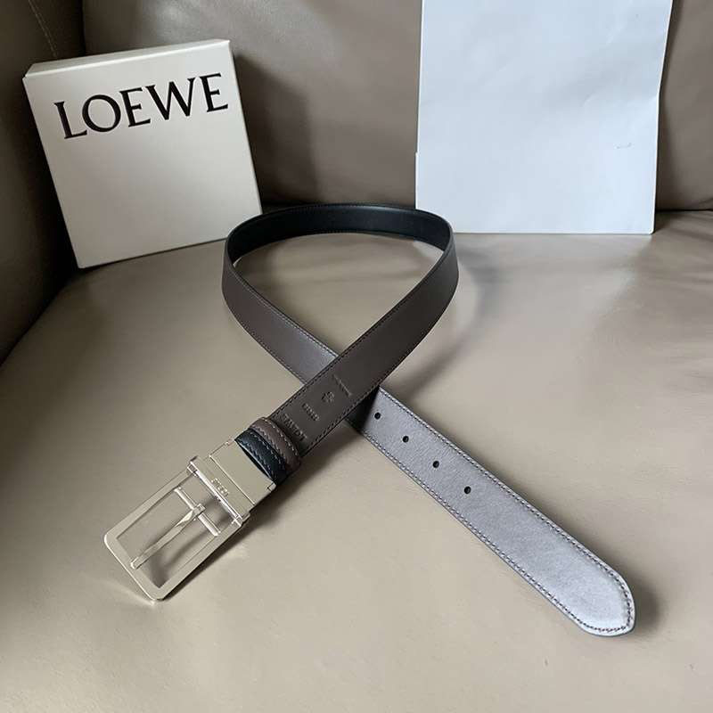 【ロエベ】カーフレザー アナグラムバックルリバーシブルベルト 送料込 loo43892代引きを販売